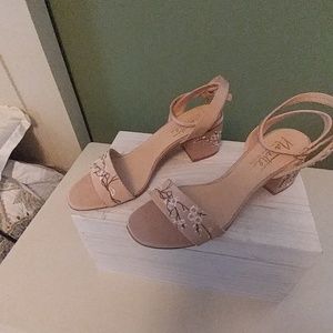 Ankle strap sandal 2 1/2 inch heel